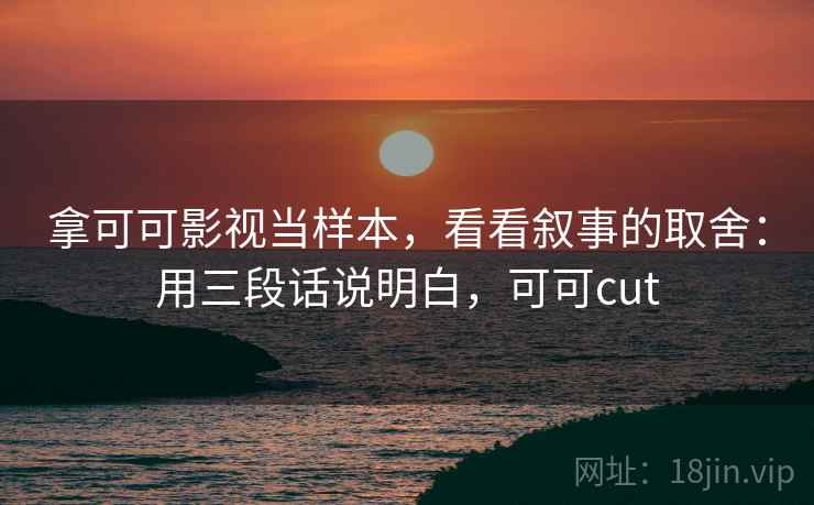拿可可影视当样本,看看叙事的取舍:用三段话说明白,可可cut 拿可可影视当样本,看看叙事的取舍:用三段话说明白,可可cut